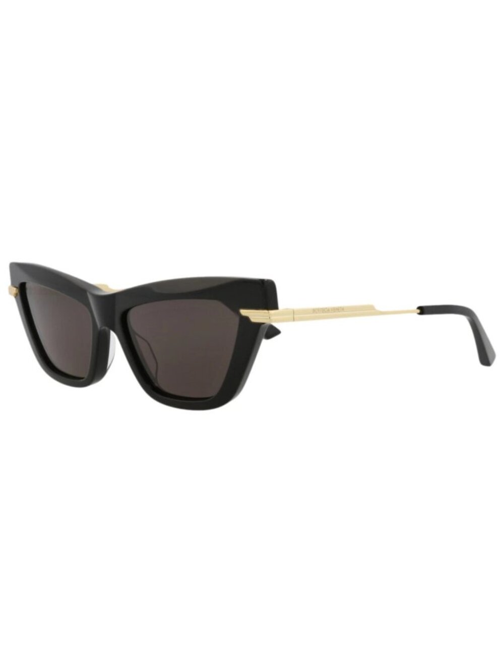 New Bottega Veneta Women's Sunglasses Cat Eye Recycled Acetate Frame Black Gold